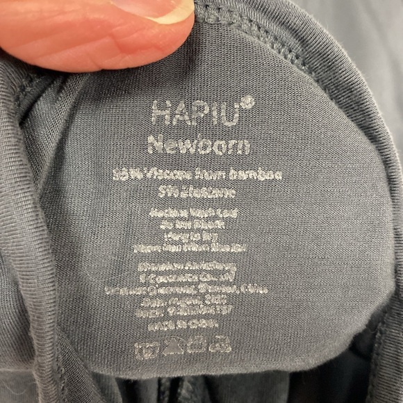 HAPIU Rayon from Bamboo Baby Footed Pajamas dark grey newborn - Picture 5 of 6